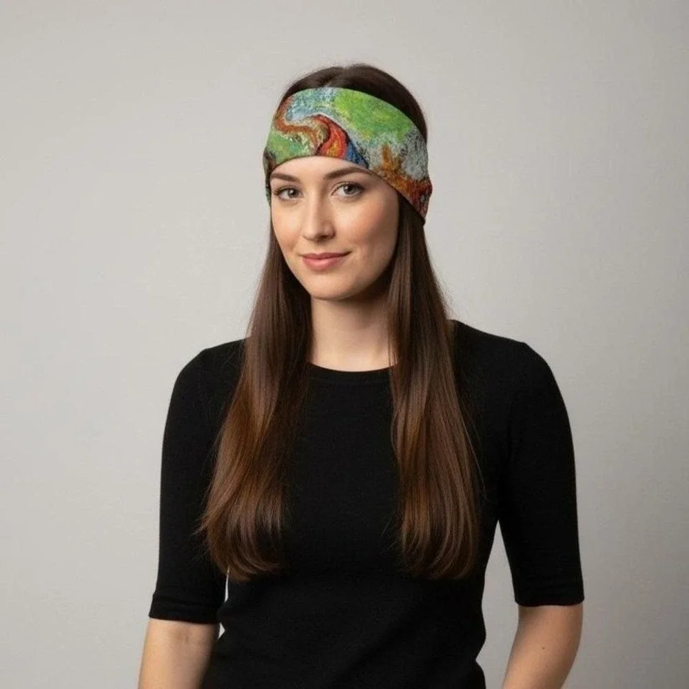 Bloodroot With Blood Simone Active Headband (Preorder) |Gothic Hair Wrap